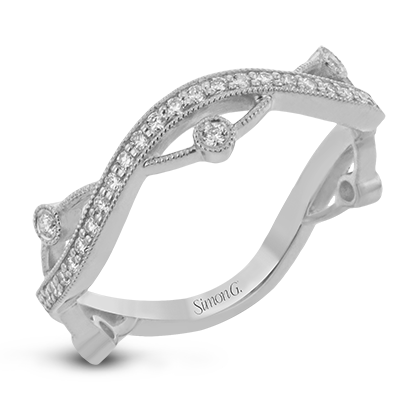 Women's 18K White Gold Diamond Stackable Band