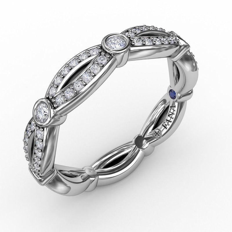 14 Karat White Gold Diamond Ladies Wedding Band