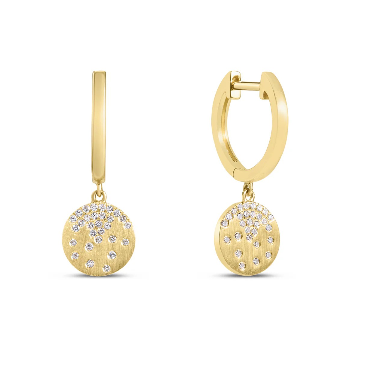 14K Yellow Gold Diamond Drop Earrings