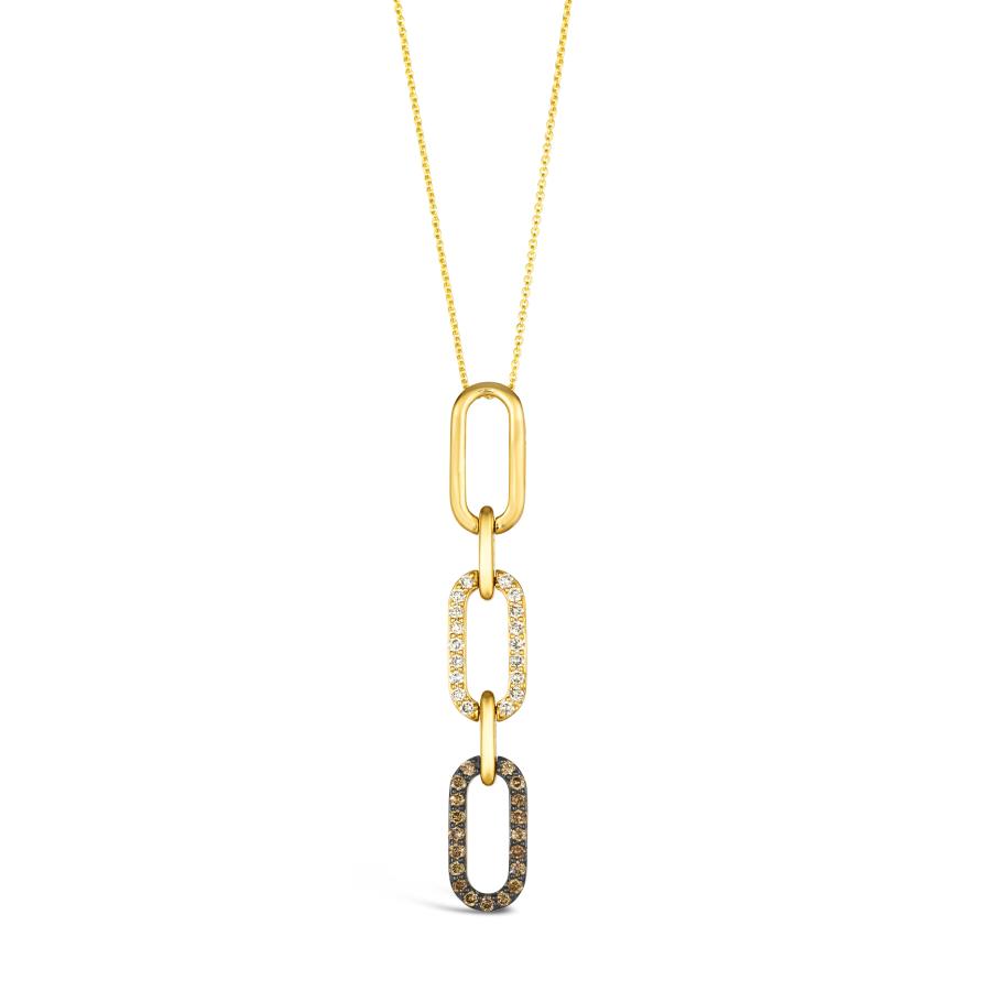 14 Karat Yellow Gold Chocolate Diamond Drop Pendant