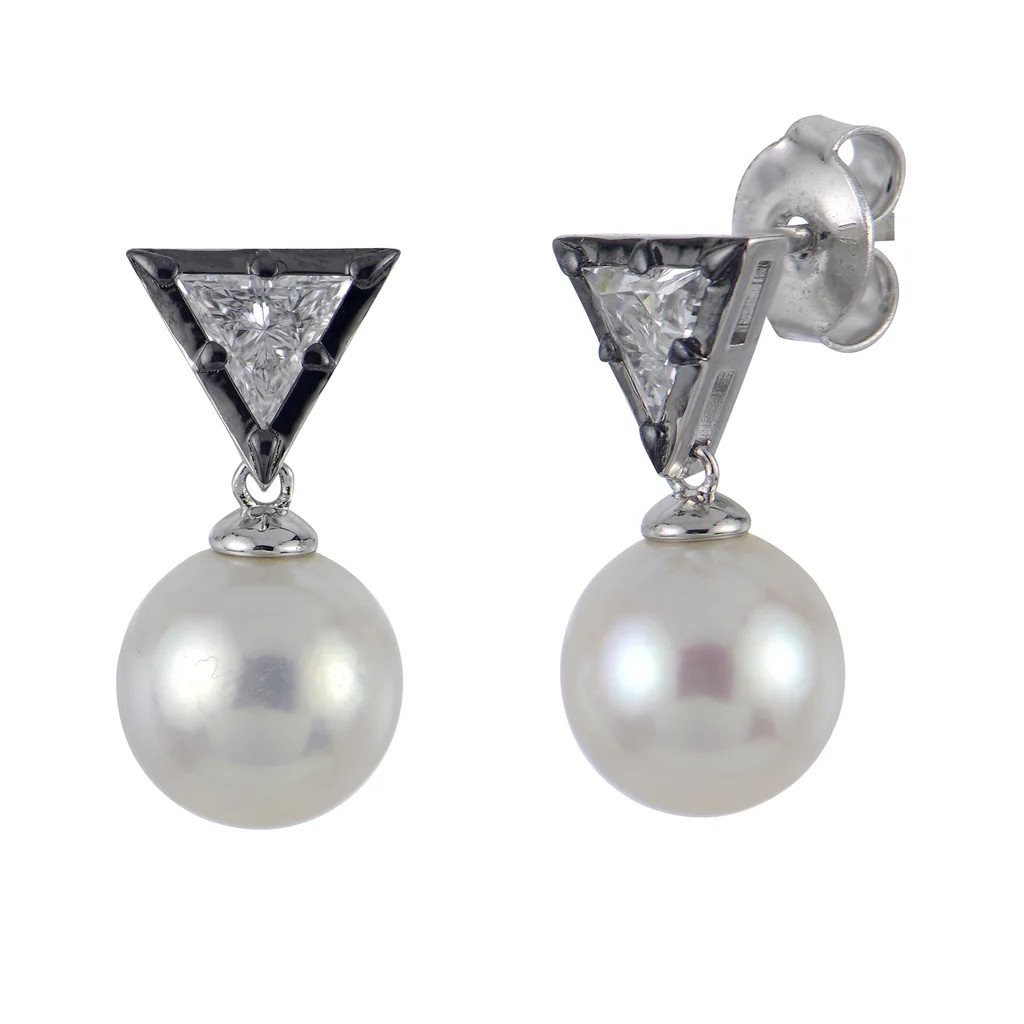 Sterling Silver Pearl Stud Earrings