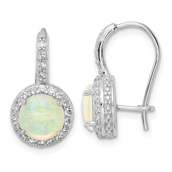 Sterling Silver Opal Drop Earrings