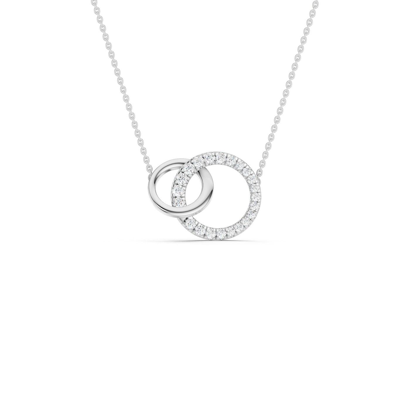 14K White Gold Lab Grown Diamond Circle Pendant
