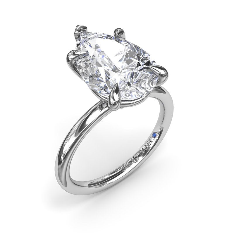 14K White Gold Diamond Solitaire Engagement Ring