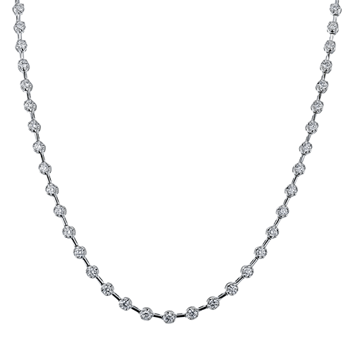 18K White Gold Diamond Tennis Necklace