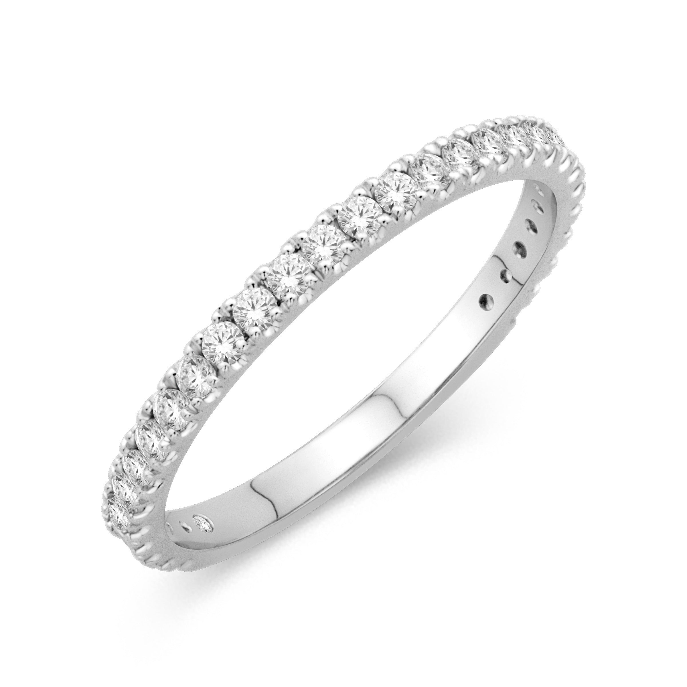 Women's 14K White Gold Diamond Prong Set Band