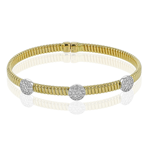 Women's 18K Two Tone Diamond Bangle Bracelet