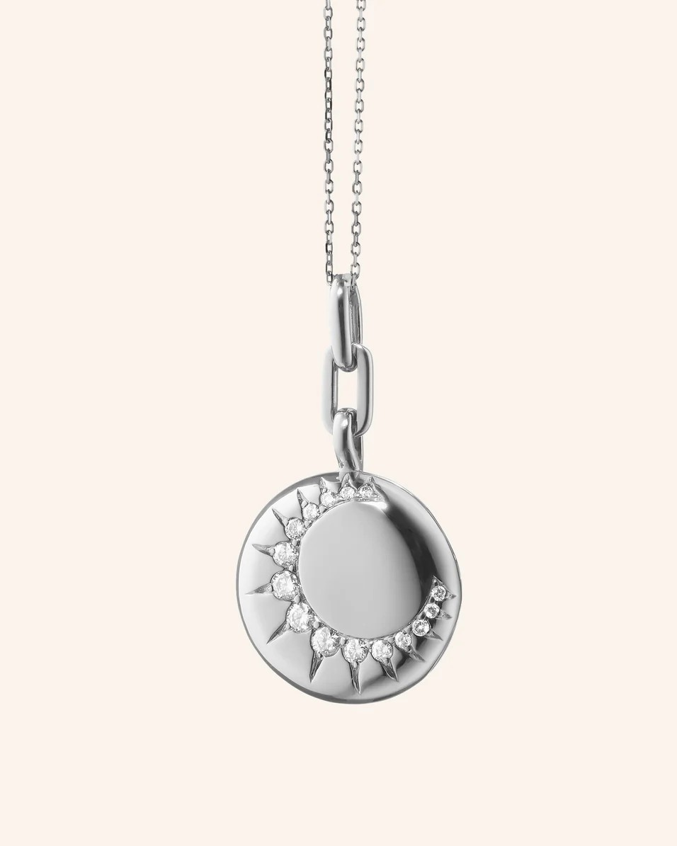 Women's Sterling Silver White Sapphire Locket
