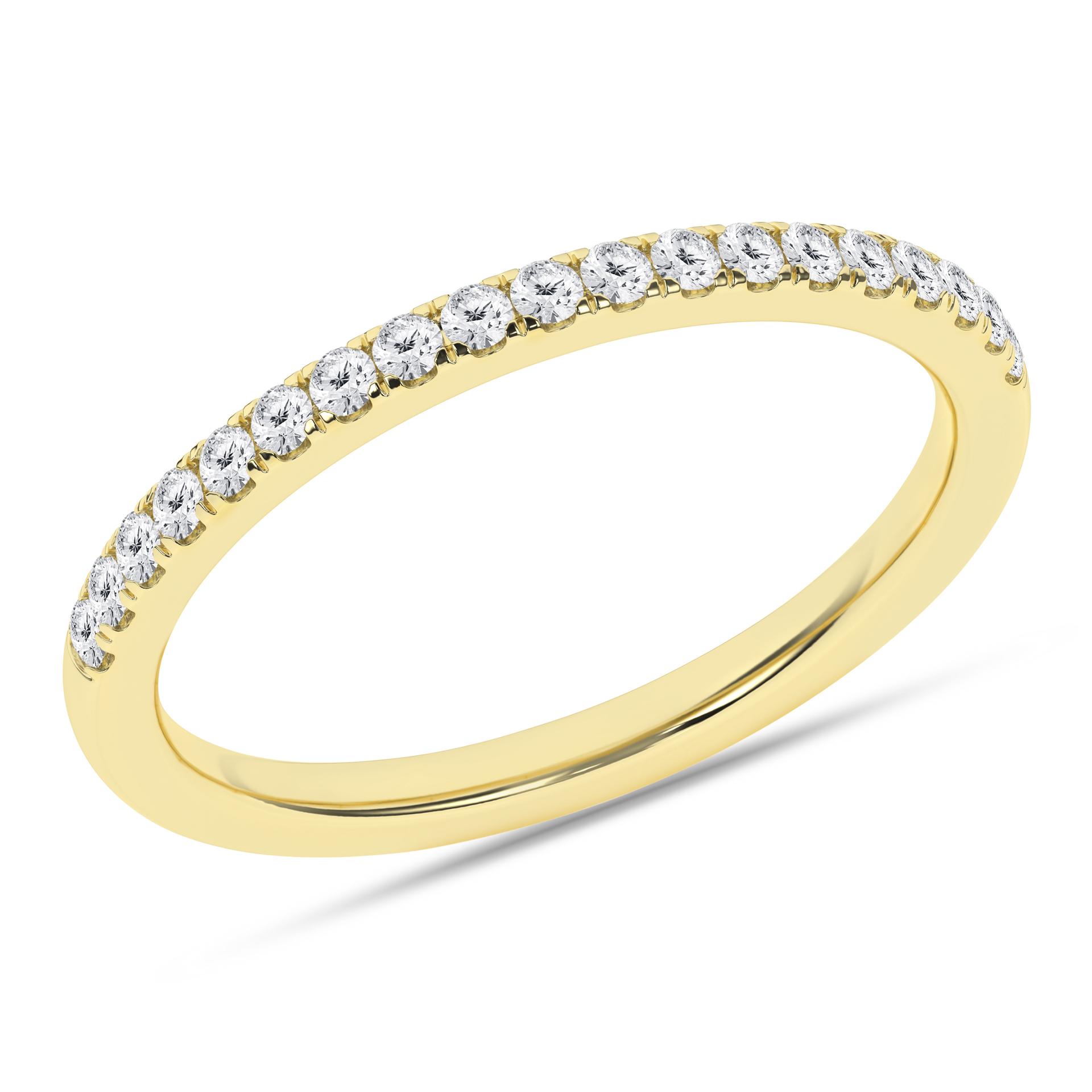 14K Yellow Gold Ladies Lab Grown Diamond Wedding Band