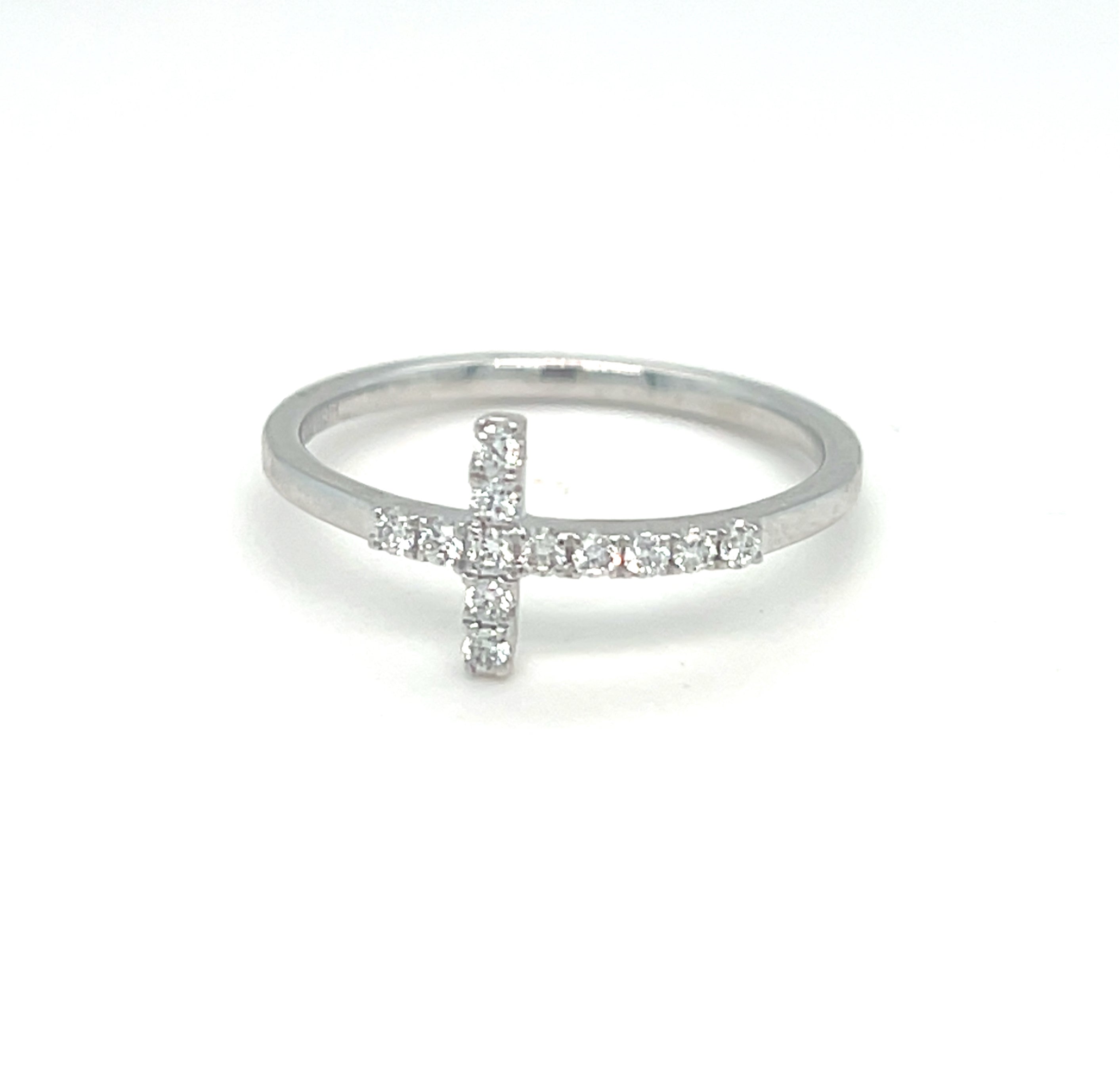 14K White Gold Diamond Contemporary Ring
