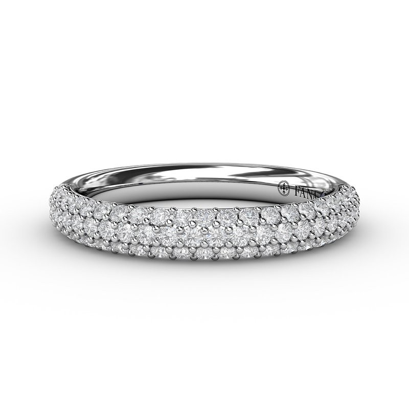 Ladies 14K White Gold Diamond Prong Set Band