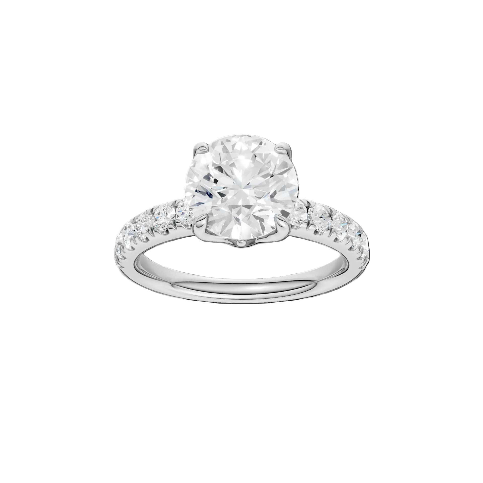 14K White Gold Lab Grown Diamond Classic Engagement Ring