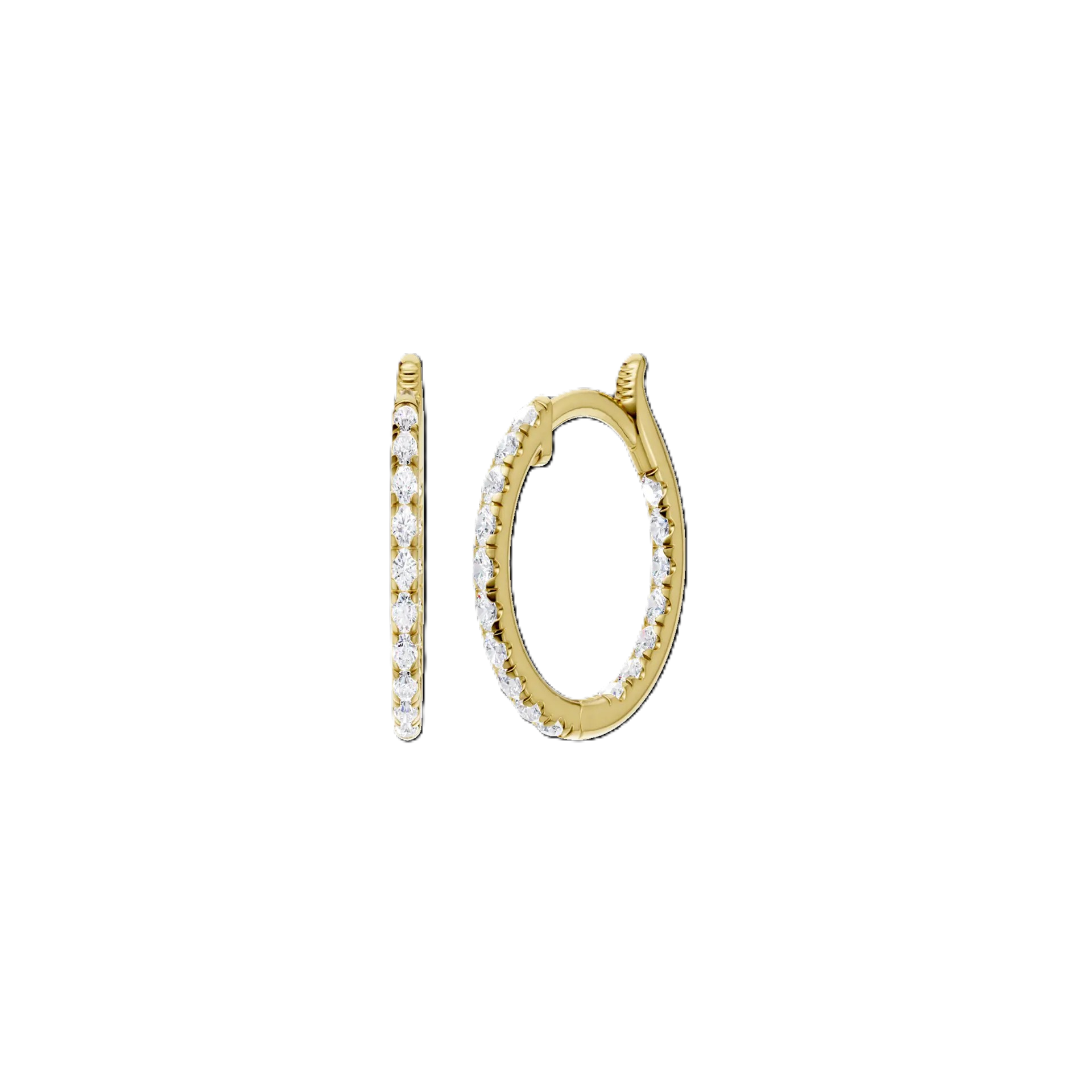 14K Yellow Gold Lab Grown Diamond Huggie Earrings