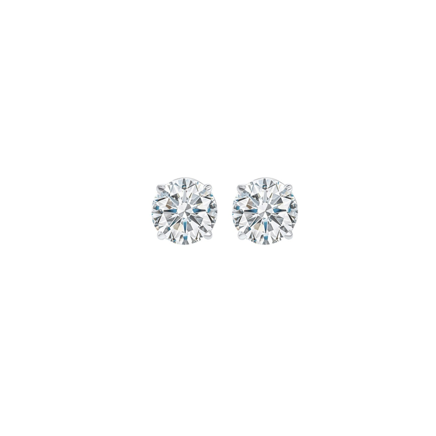 14K White Gold Diamond Stud Earrings