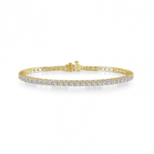 Sterling Silver Yellow Gold Plated Tennis Bracelet