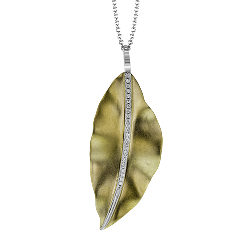 18K Two Tone Diamond Drop Pendant