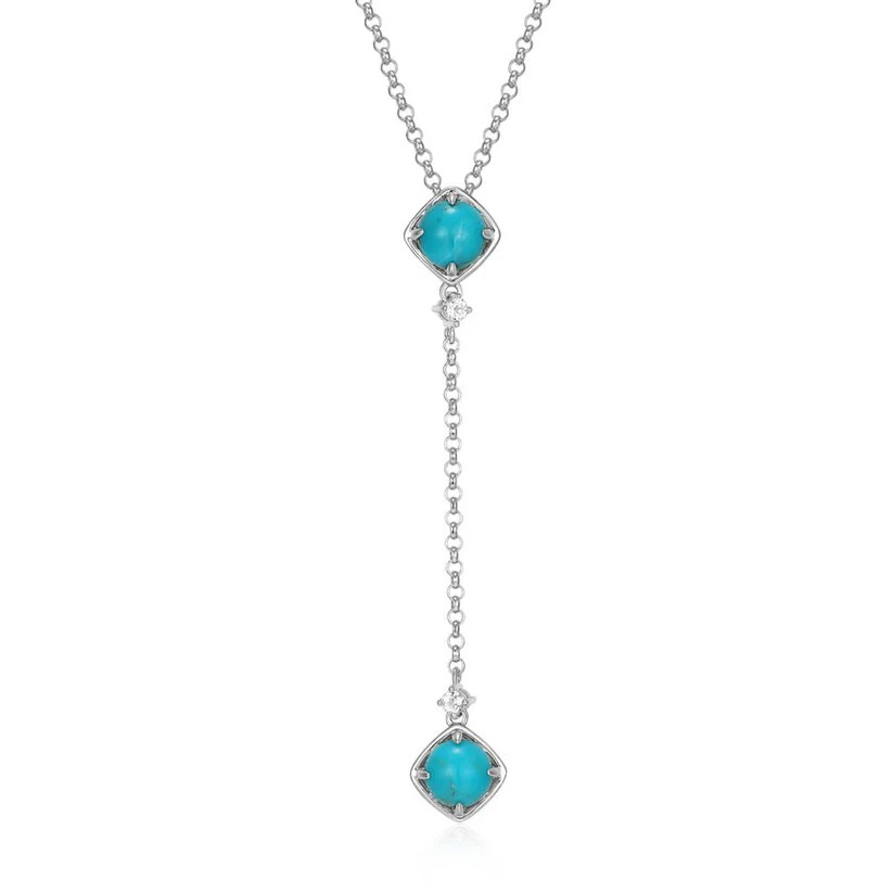 Sterling Silver Turquoise Lariat Necklace