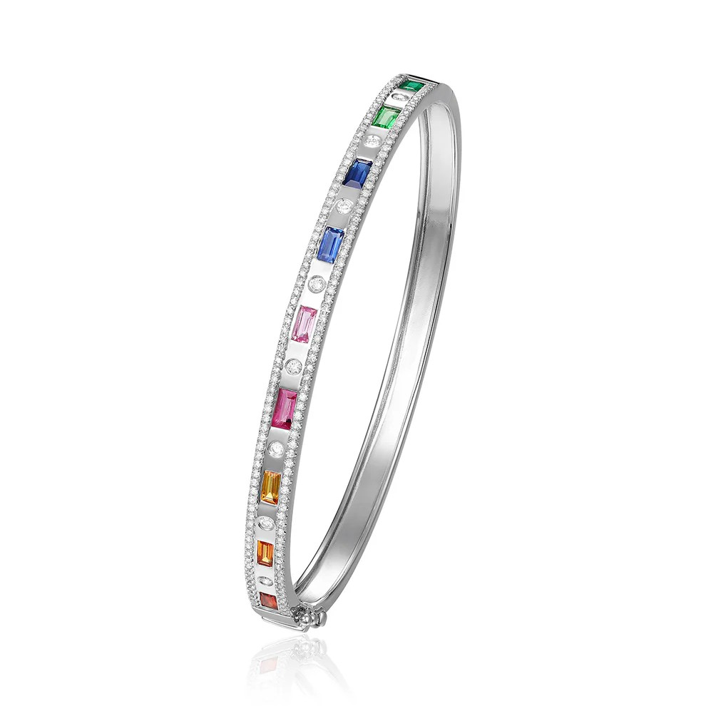 14K White Gold Bangle Bracelet