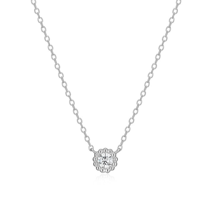 Sterling Silver Lab Grown Diamond Halo Pendant