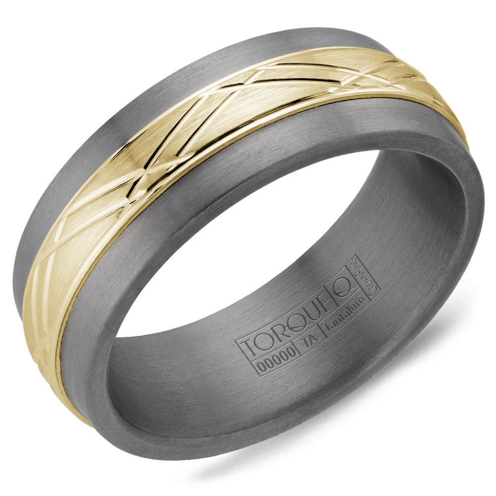 Men's Tantalum Two Tone Sandpaper 8mm Band