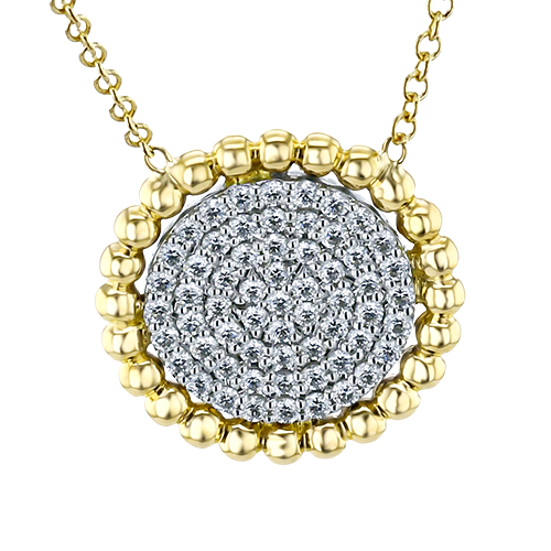 14K Two Tone Diamond Cluster Pendant