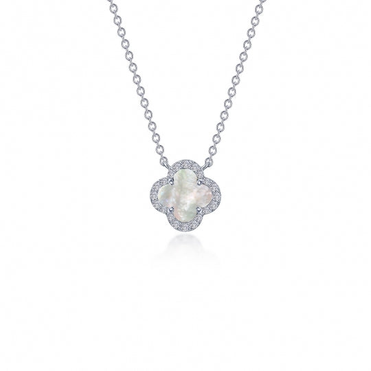 Sterling Silver Mother Of Pearl Flower Pendant