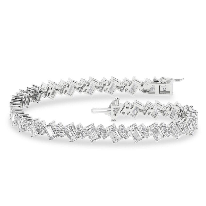 Ladies 14K White Gold Lab Grown Diamond Tennis Bracelet