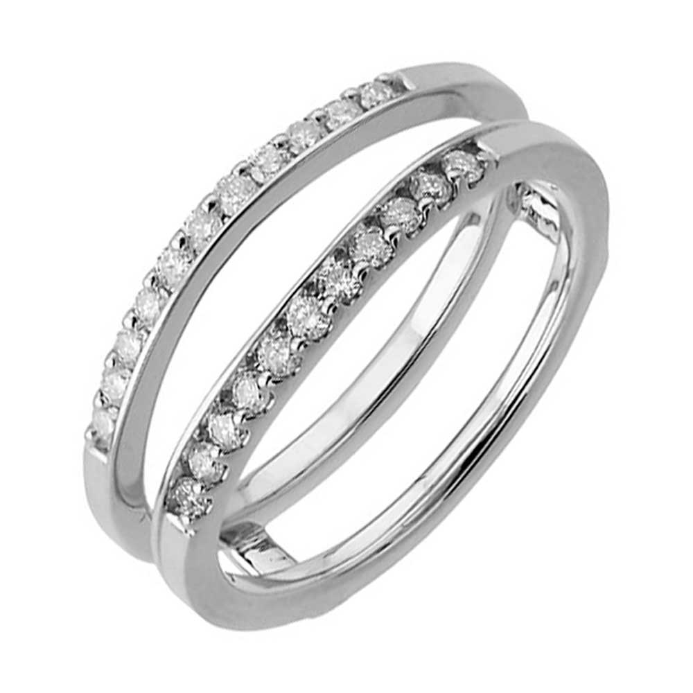 Women's 14K White Gold Diamond Ring Guard