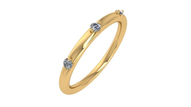 Women's 14K Yellow Gold Diamond Prong Set Band