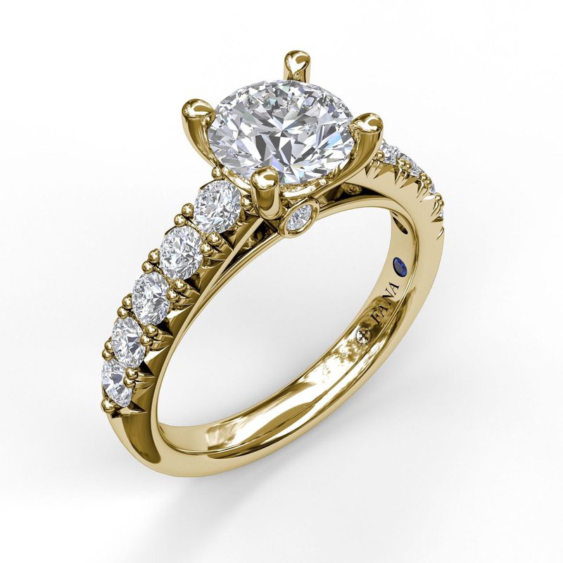 14K Yellow Gold Diamond Accented Engagement Ring