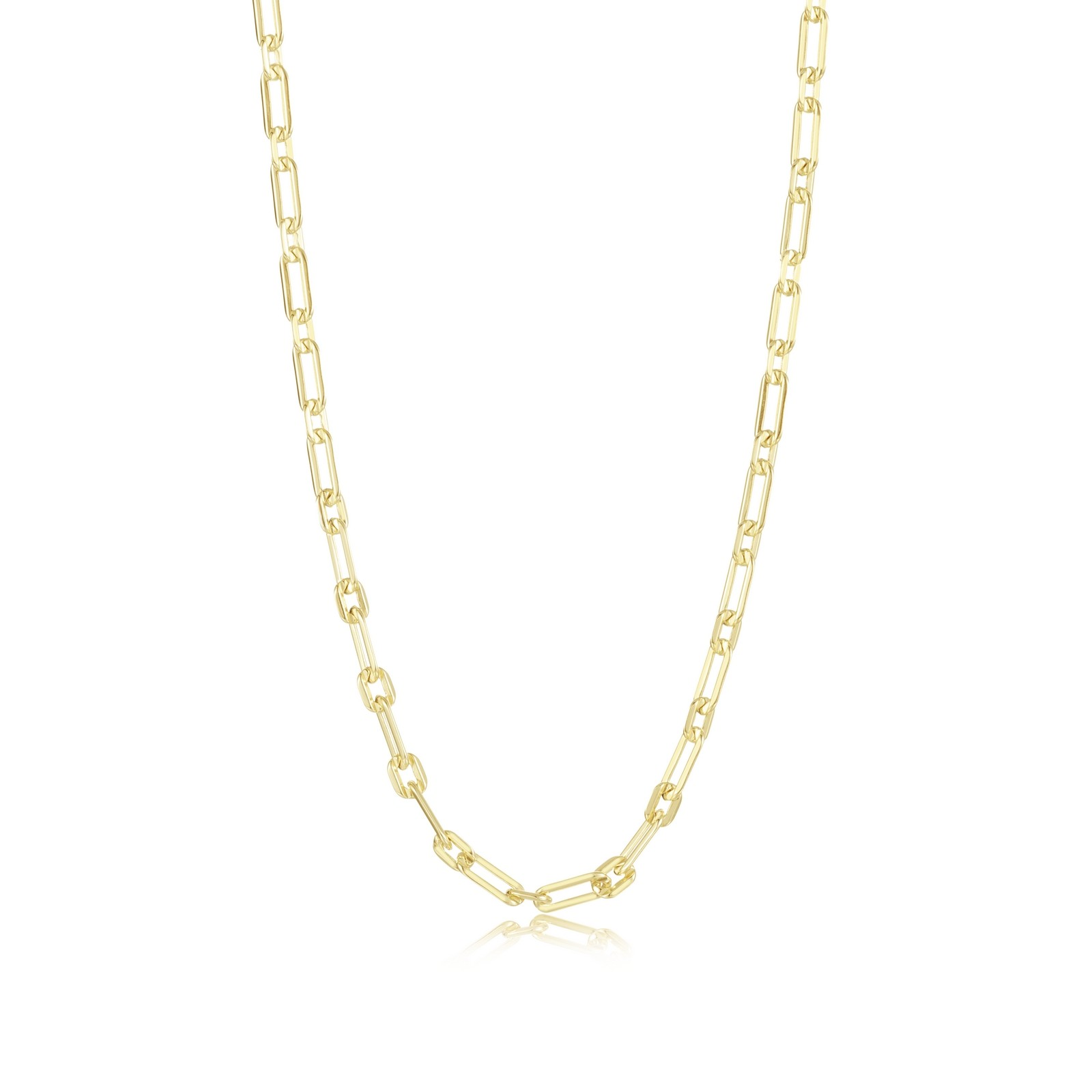 Sterling Silver Yellow Gold Plated Open Link Chain