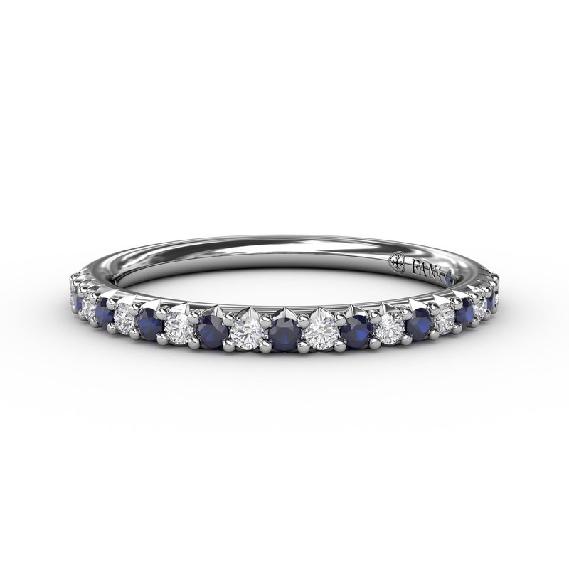 Women's 14K White Gold Sapphire Prong Set Band