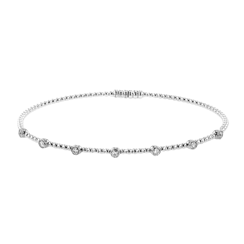 Ladies 18K White Gold Diamond Bangle Bracelet