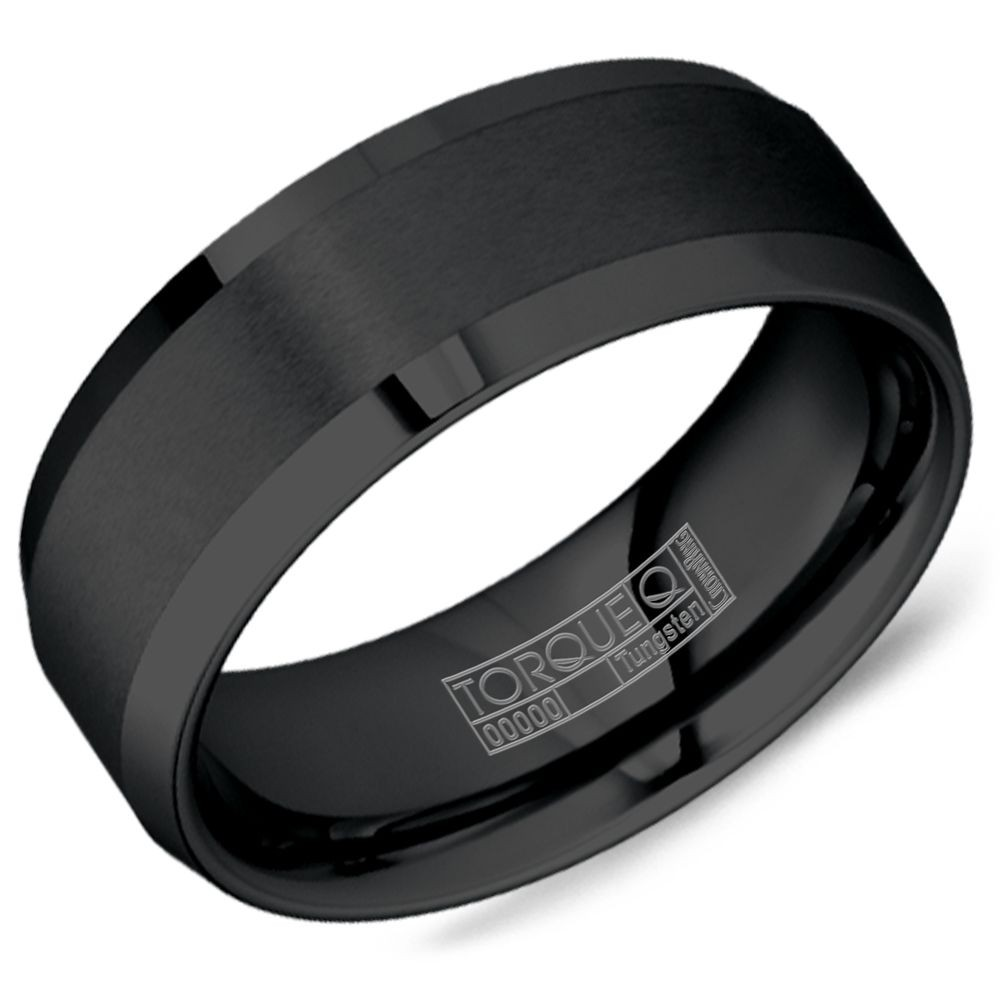 Men's Tungston Black Sandpaper 8mm Band