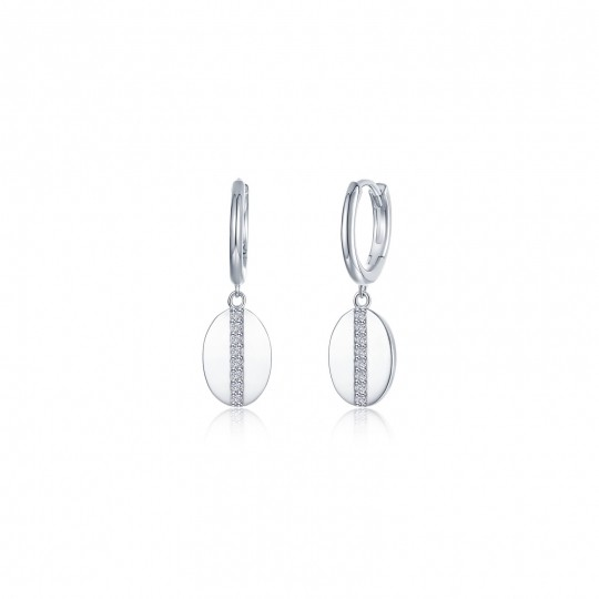 Sterling Silver CZ Drop Earrings