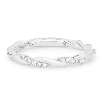 Women's 14K White Gold Diamond Twist Band