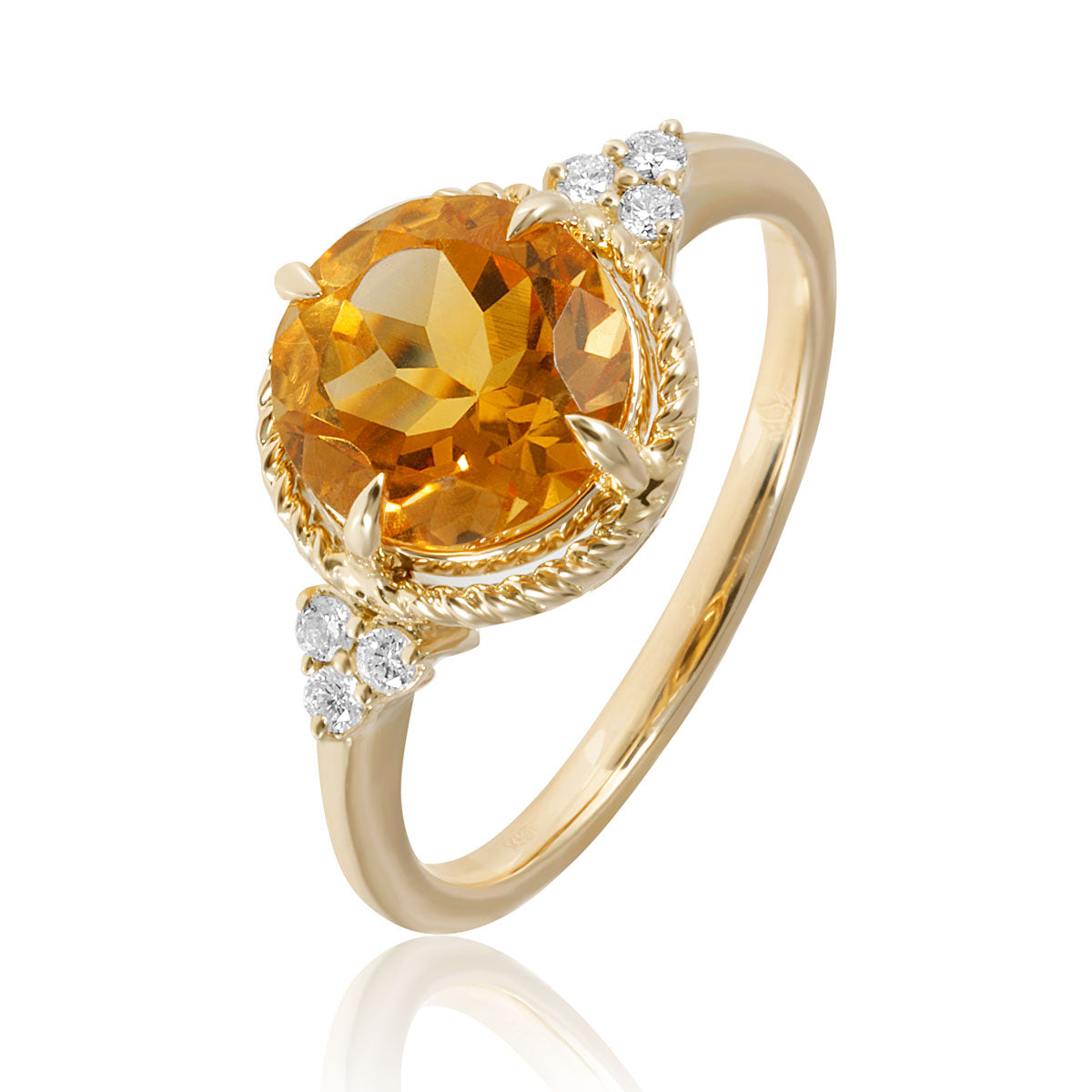 14K Yellow Gold Citrine Antique Ring