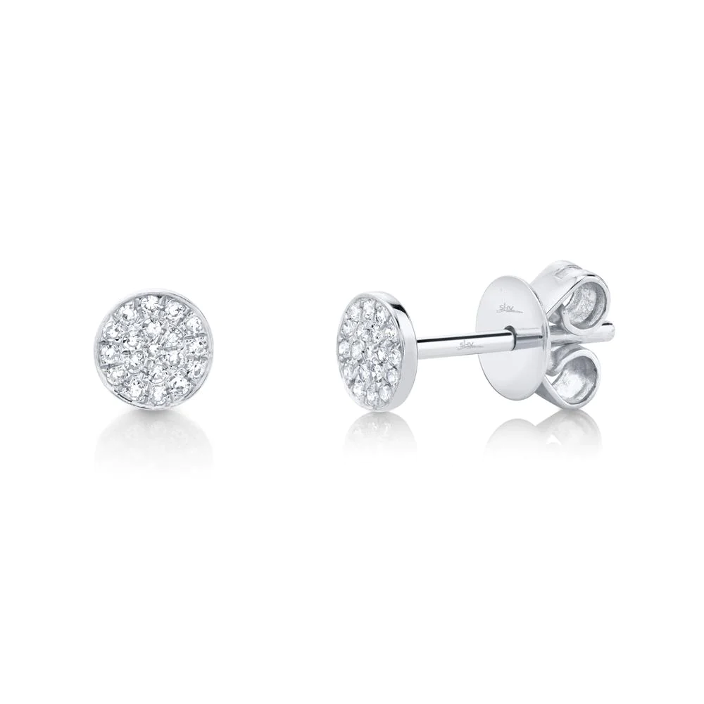 14K White Gold Diamond Stud Earrings