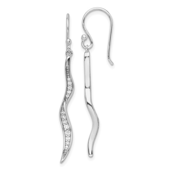 Sterling Silver CZ Drop Earrings