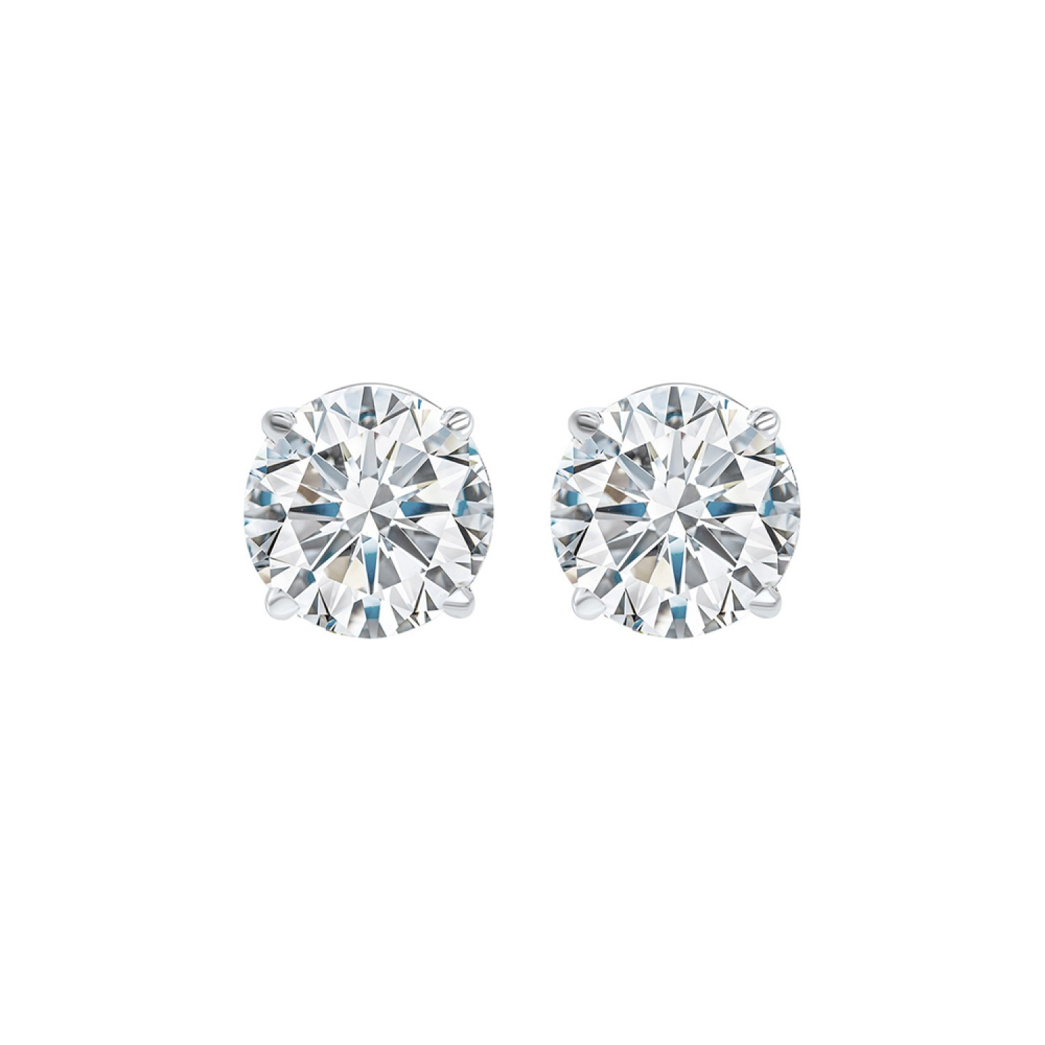 14K White Gold Diamond Stud Earrings