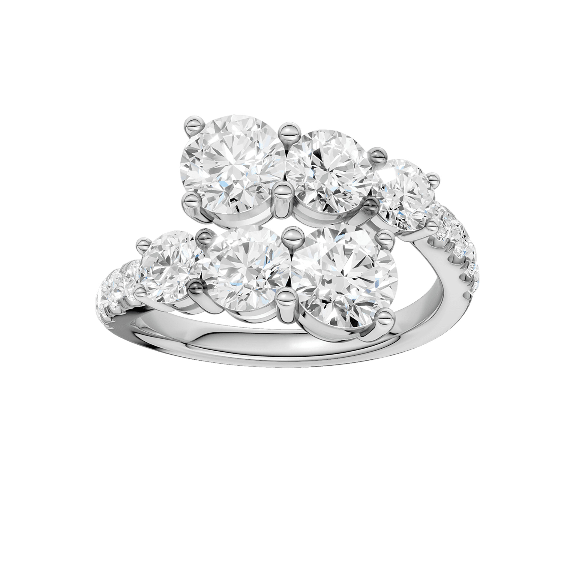 14K White Gold Lab Grown Diamond Contemporary Ring