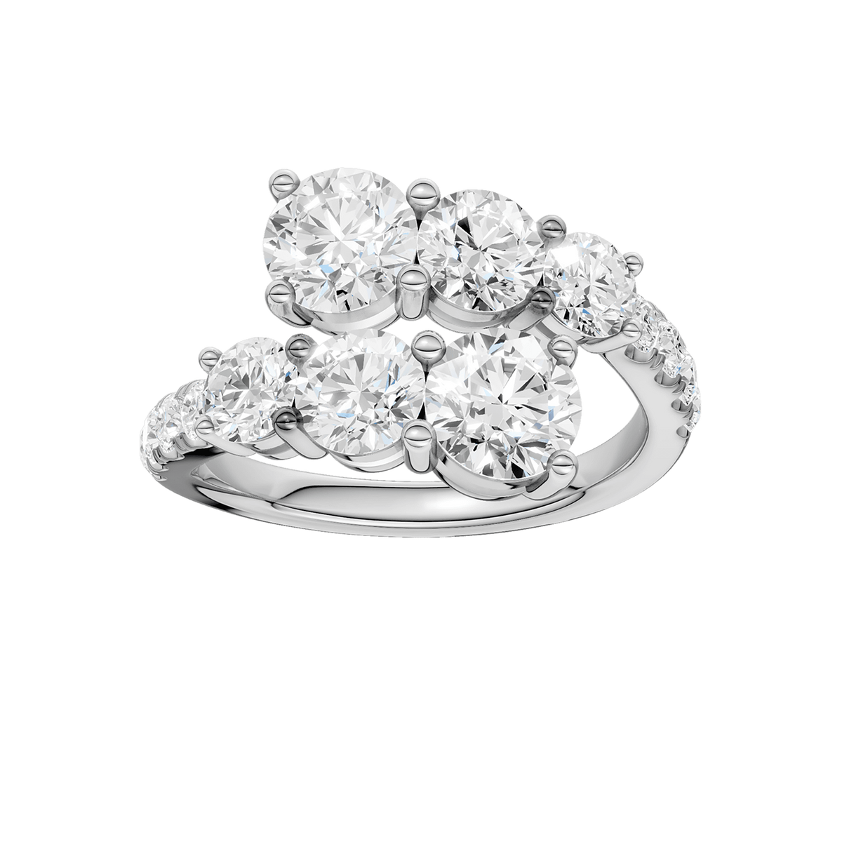 14K White Gold Lab Grown Diamond Contemporary Ring