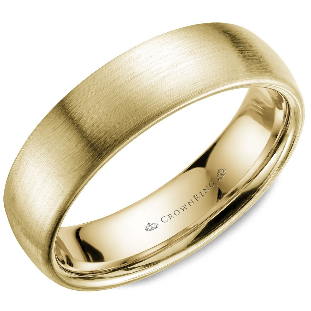 Men's 14K Yellow Gold Sandpaper 6mm Band