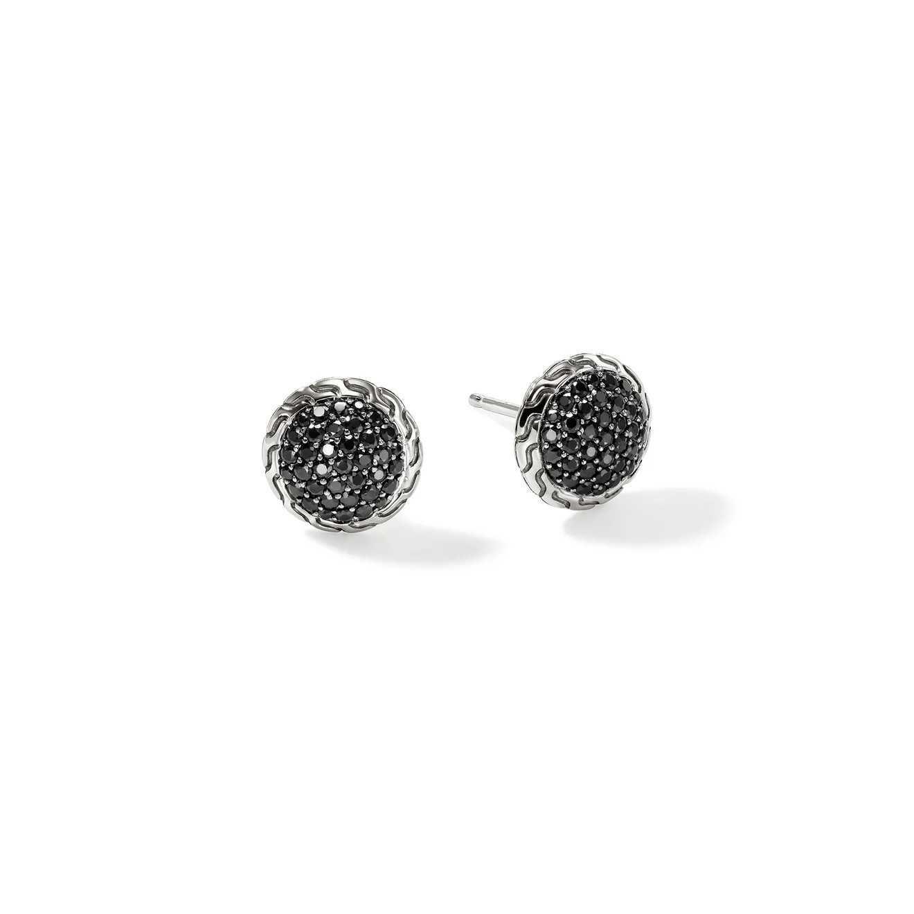 Sterling Silver Black Sapphire Stud Earrings