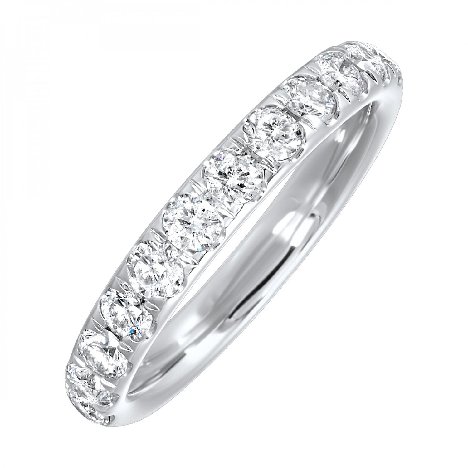 Women's 14K White Gold Diamond Prong Set Band
