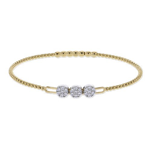 Women's 18K Two Tone Diamond Bangle Bracelet