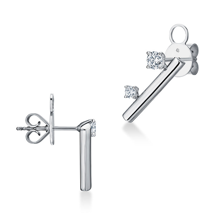 18K White Gold Diamond Climber Earrings