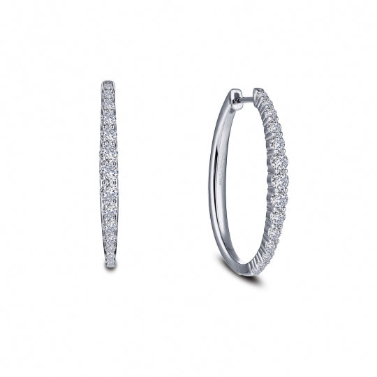 Sterling Silver CZ Hoop Earrings