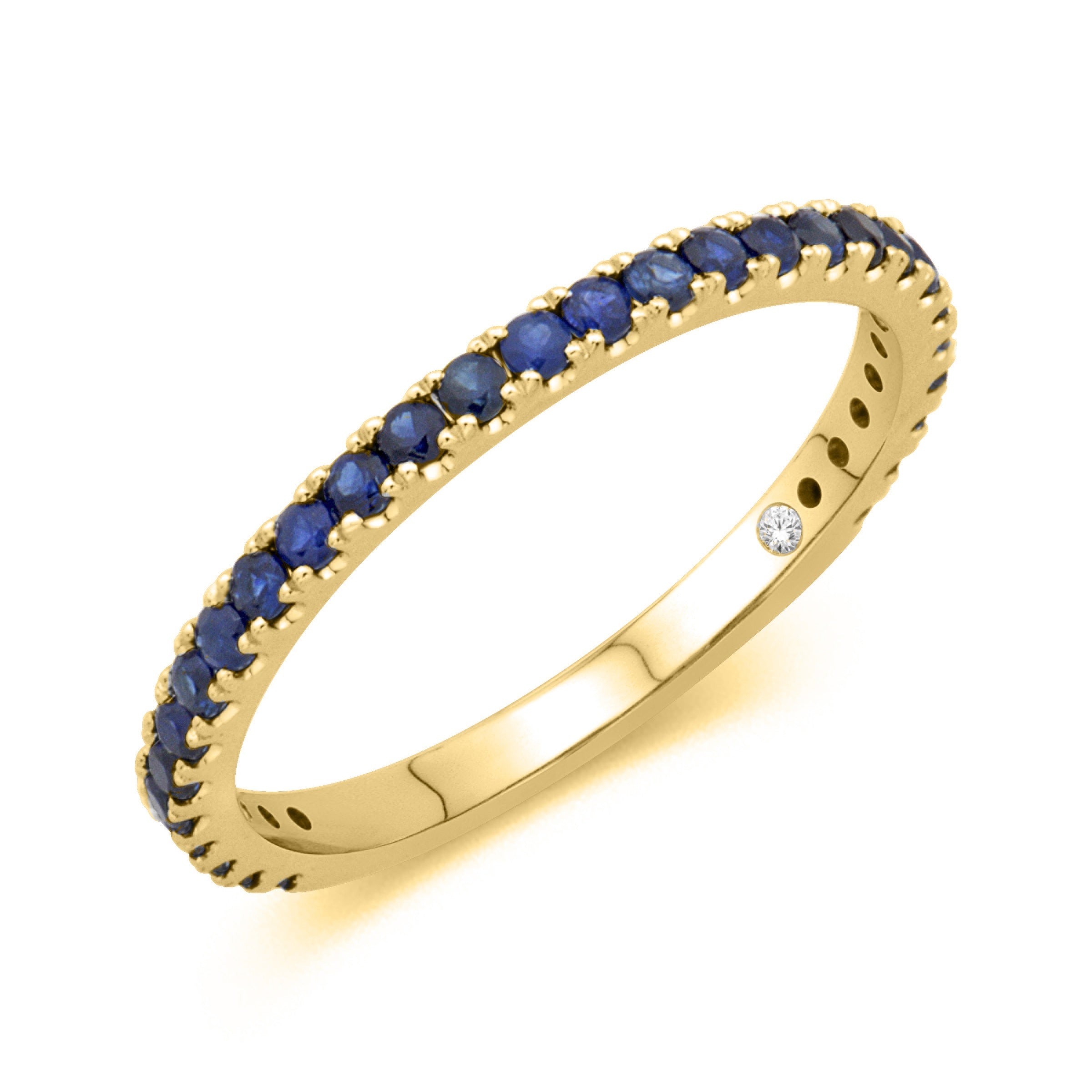 14K White Gold Sapphire Stackable Ring
