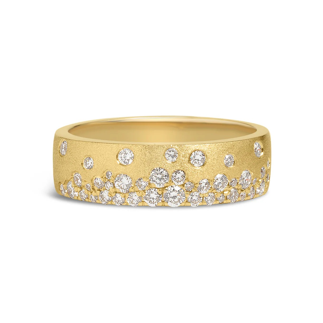 14K Yellow Gold Diamond Contemporary Ring